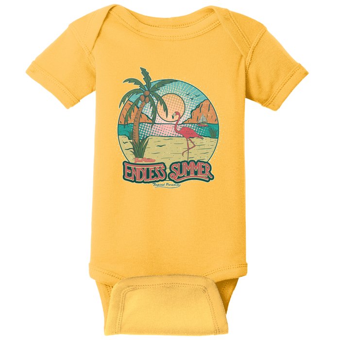 Vintage Good Vacation Endless Summer Tropical Paradise Baby Bodysuit