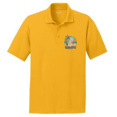 Vintage Good Vacation Endless Summer Tropical Paradise PosiCharge RacerMesh Polo