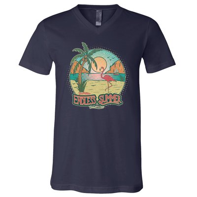 Vintage Good Vacation Endless Summer Tropical Paradise V-Neck T-Shirt