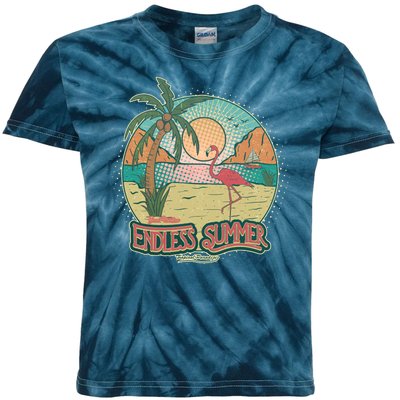 Vintage Good Vacation Endless Summer Tropical Paradise Kids Tie-Dye T-Shirt