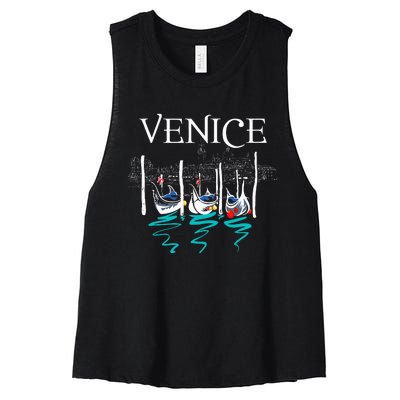 Venice Gondola Venetian Canals Italian City Women's Racerback Cropped Tank