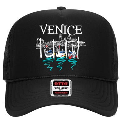 Venice Gondola | Venetian Canals | Italian City High Crown Mesh Back Trucker Hat