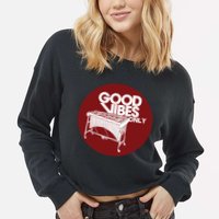 Vibraphone Good Vibes Only Vibraphonist Marimba Player Cropped Pullover Crew