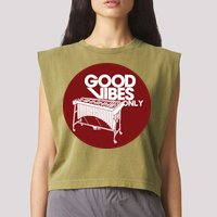 Vibraphone Good Vibes Only Vibraphonist Marimba Player Garment-Dyed Women's Muscle Tee