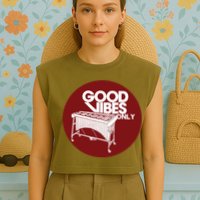 Vibraphone Good Vibes Only Vibraphonist Marimba Player Garment-Dyed Women's Muscle Tee