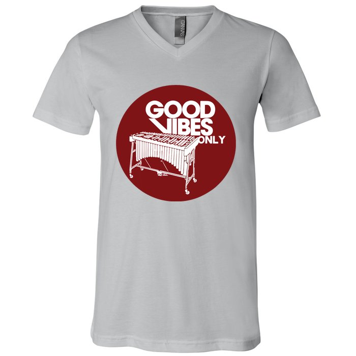 Vibraphone Good Vibes Only Vibraphonist Marimba Player V-Neck T-Shirt