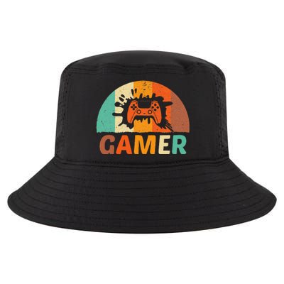 Video Game Vintage Gamer Boy For Lovers And Players Cool Comfort Performance Bucket Hat