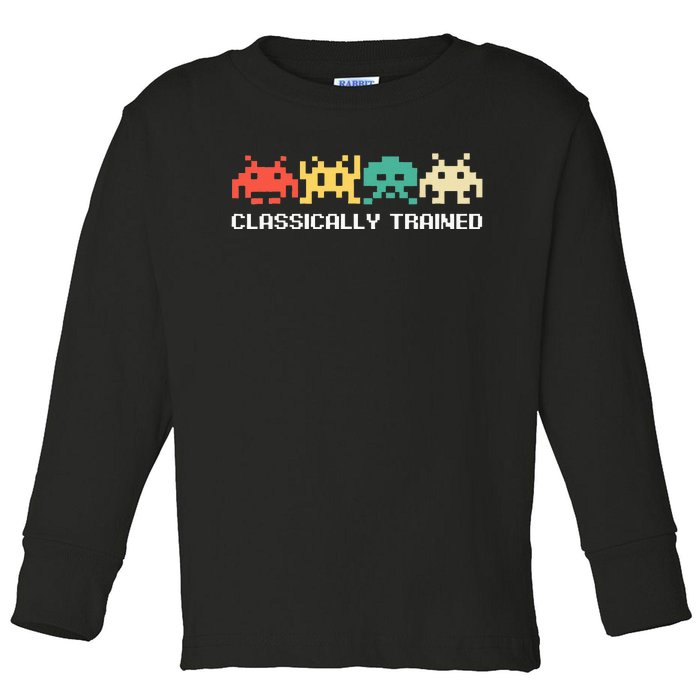 Video Game Vintage Retro Gaming Arcade 80s Toddler Long Sleeve Shirt