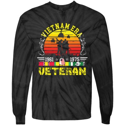 Veteran Gift Vietnam War Era Retired Soldier Tie-Dye Long Sleeve Shirt