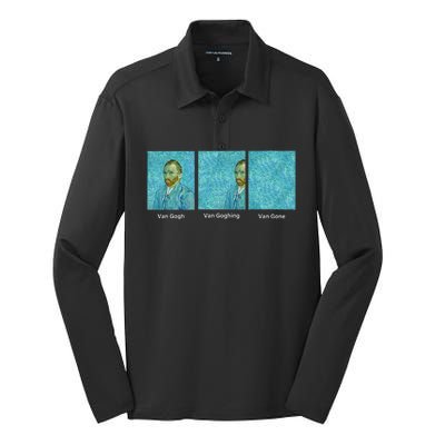 Van Gogh Van Going Van Gone Funny Art Lover Silk Touch Performance Long Sleeve Polo