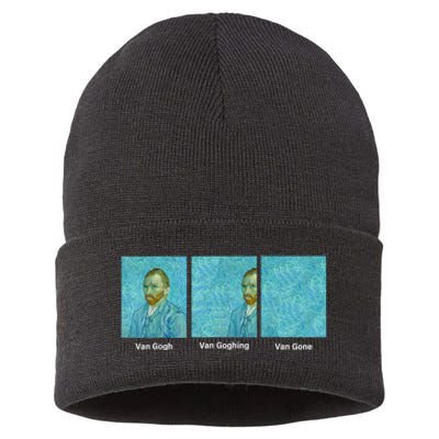 Van Gogh Van Going Van Gone Funny Art Lover Sustainable Knit Beanie