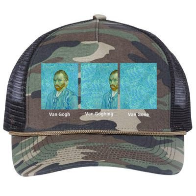 Van Gogh Van Going Van Gone Funny Art Lover Retro Rope Trucker Hat Cap