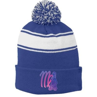 Virgos Gift Stripe Pom Pom Beanie