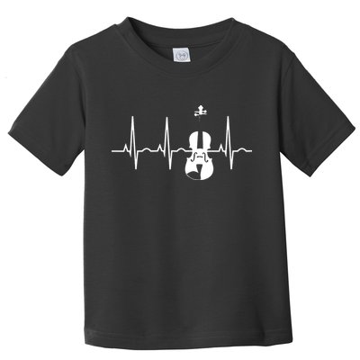 Violin Gifts Violin Player For Violinist Heartbeat Toddler T-Shirt