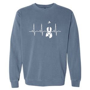 Violin Gifts Violin Player For Violinist Heartbeat Garment-Dyed Sweatshirt