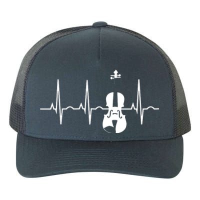 Violin Gifts Violin Player For Violinist Heartbeat Yupoong Adult 5-Panel Trucker Hat