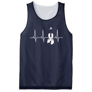 Violin Gifts Violin Player For Violinist Heartbeat Mesh Reversible Basketball Jersey Tank