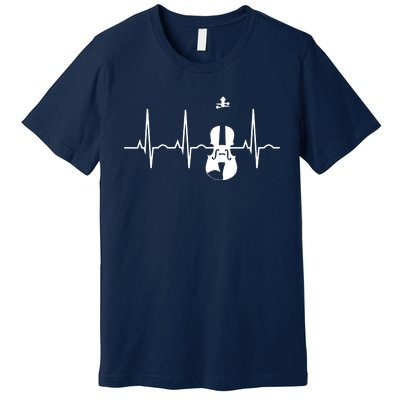 Violin Gifts Violin Player For Violinist Heartbeat Premium T-Shirt