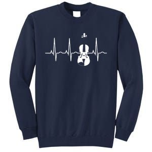 Violin Gifts Violin Player For Violinist Heartbeat Tall Sweatshirt