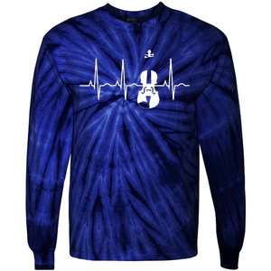 Violin Gifts Violin Player For Violinist Heartbeat Tie-Dye Long Sleeve Shirt