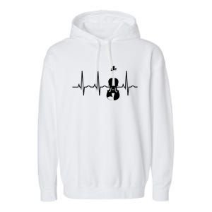 Violin Gifts Violin Player For Violinist Heartbeat Garment-Dyed Fleece Hoodie