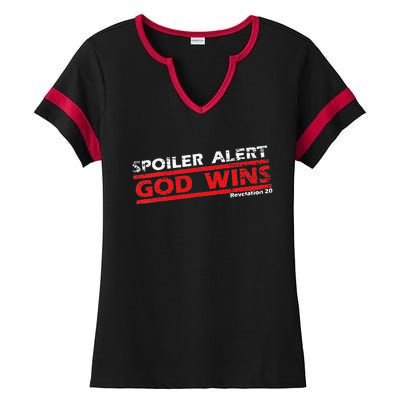 Vintage God Wins Spoller God Wins Christian Faith Ladies Halftime Notch Neck Tee