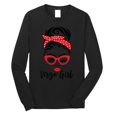 Virgo Girl Wink Eye Woman Face Wink Eyes Lady Long Sleeve Shirt