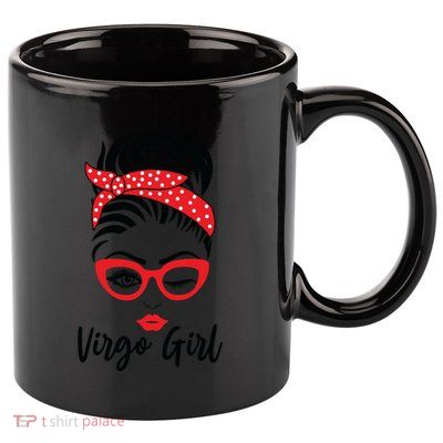 Virgo Girl Wink Eye Woman Face Wink Eyes Lady 11oz C Handle Ceramic Mug