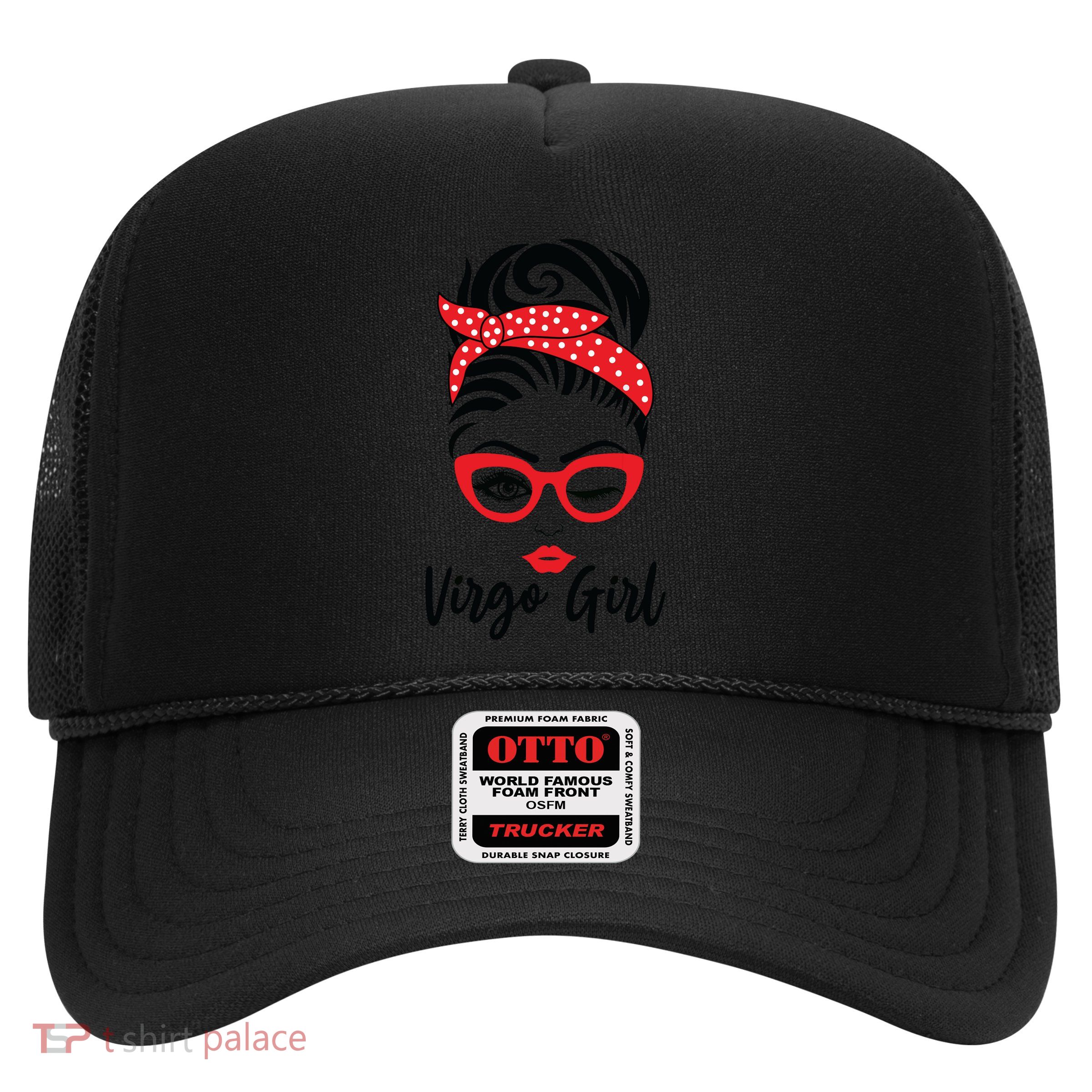 Virgo Girl Wink Eye Woman Face Wink Eyes Lady Trucker Hat