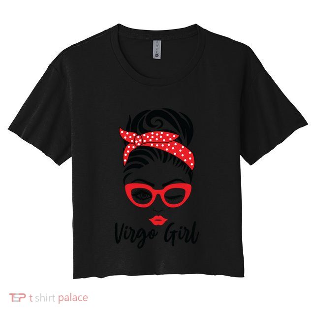 Virgo Girl Wink Eye Woman Face Wink Eyes Lady Crop Top