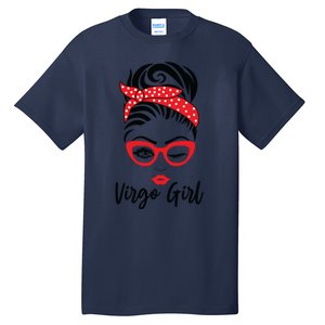 Virgo Girl Wink Eye Woman Face Wink Eyes Lady Tall T-Shirt