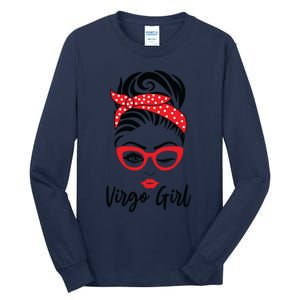 Virgo Girl Wink Eye Woman Face Wink Eyes Lady Tall Long Sleeve T-Shirt