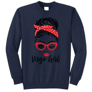 Virgo Girl Wink Eye Woman Face Wink Eyes Lady Tall Sweatshirt