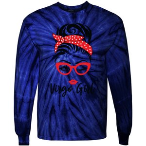 Virgo Girl Wink Eye Woman Face Wink Eyes Lady Tie-Dye Long Sleeve Shirt