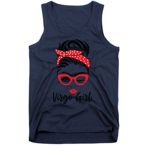 Virgo Girl Wink Eye Woman Face Wink Eyes Lady Tank Top