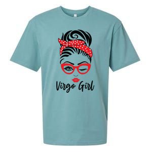 Virgo Girl Wink Eye Woman Face Wink Eyes Lady Sueded Cloud Jersey T-Shirt