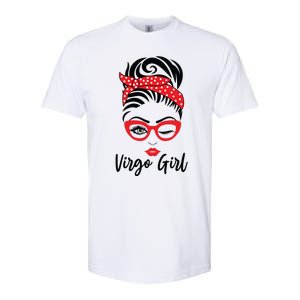 Virgo Girl Wink Eye Woman Face Wink Eyes Lady Softstyle CVC T-Shirt