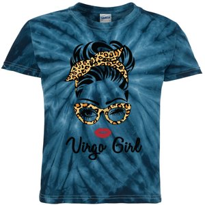 Virgo Girl Woman Face Leopard Bandana Wink Eye Kids Tie-Dye T-Shirt