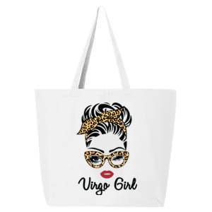 Virgo Girl Woman Face Leopard Bandana Wink Eye 25L Jumbo Tote