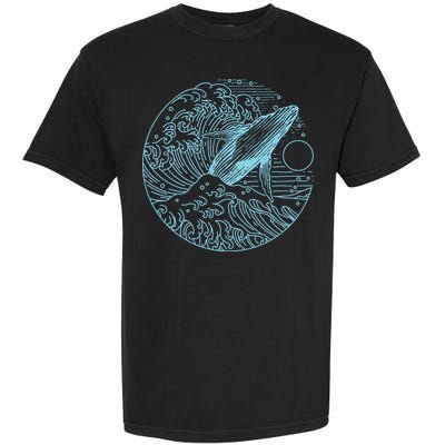 Vintage Great Wave Leaping Humpback Whale Garment-Dyed Heavyweight T-Shirt