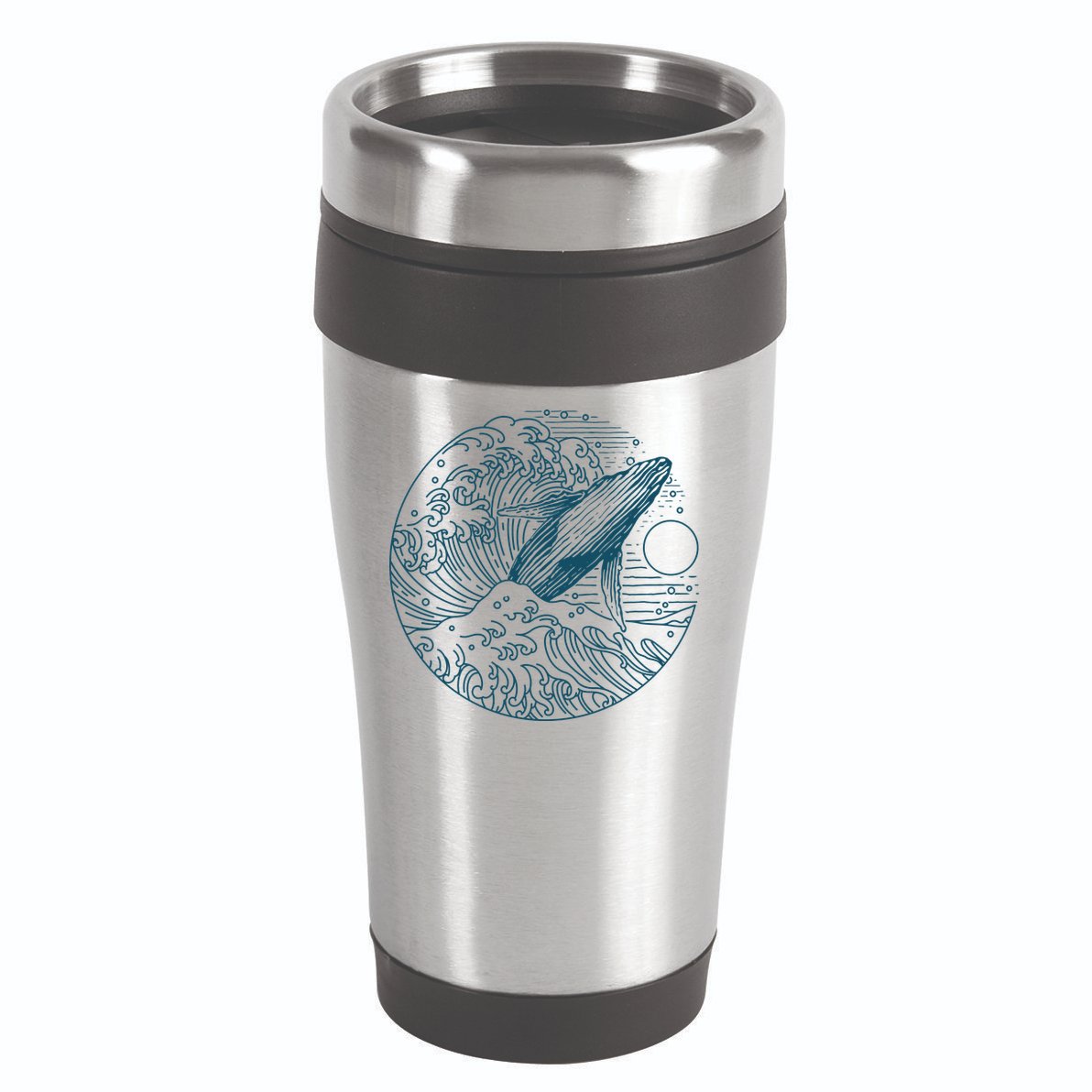 Vintage Great Wave Leaping Humpback Whale 16oz Travel Tumbler