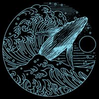 Vintage Great Wave Leaping Humpback Whale Baby Bodysuit