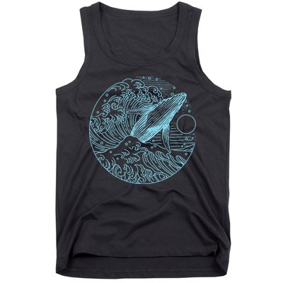 Vintage Great Wave Leaping Humpback Whale Tank Top