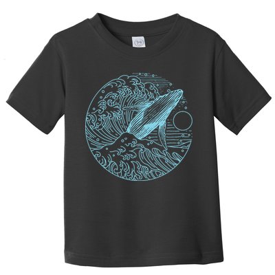 Vintage Great Wave Leaping Humpback Whale Toddler T-Shirt