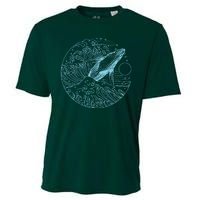 Vintage Great Wave Leaping Humpback Whale Cooling Performance Crew T-Shirt