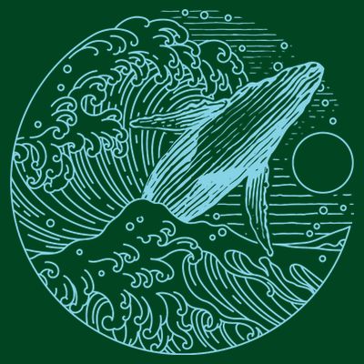 Vintage Great Wave Leaping Humpback Whale T-Shirt
