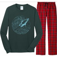 Vintage Great Wave Leaping Humpback Whale Long Sleeve Pajama Set