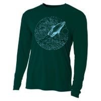 Vintage Great Wave Leaping Humpback Whale Cooling Performance Long Sleeve Crew