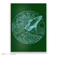 Vintage Great Wave Leaping Humpback Whale Poster