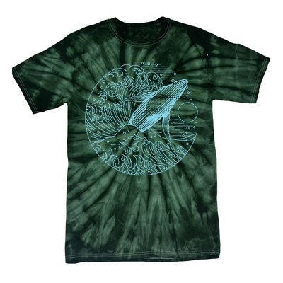 Vintage Great Wave Leaping Humpback Whale Tie-Dye T-Shirt